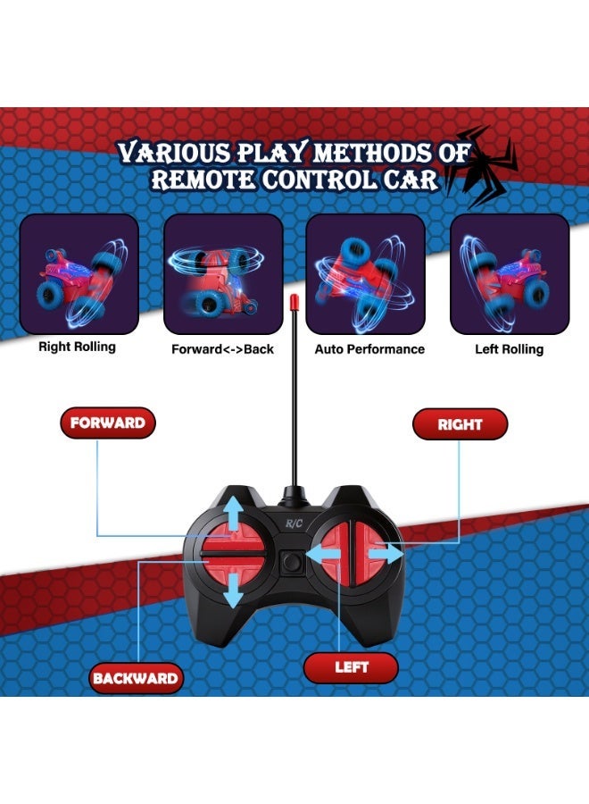 RAKAY Spider Remote Control Car,360°Rotation Rc Stunt Car with Cool Flashing Lights，Superhero Car Toys for Kids，Indoor & Outdoor 4wd Toy Car，Birthday Gift for Boy Ages 3 4 5 6 7 8 9 10 11 12 - Image 3